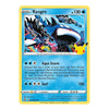 A single Pokémon trading card for Kyogre from the Basic set, shown against a plain white background. The card has a yellow border, blue text areas, and artwork of a large blue water deity with a pinkish face and dark horns.