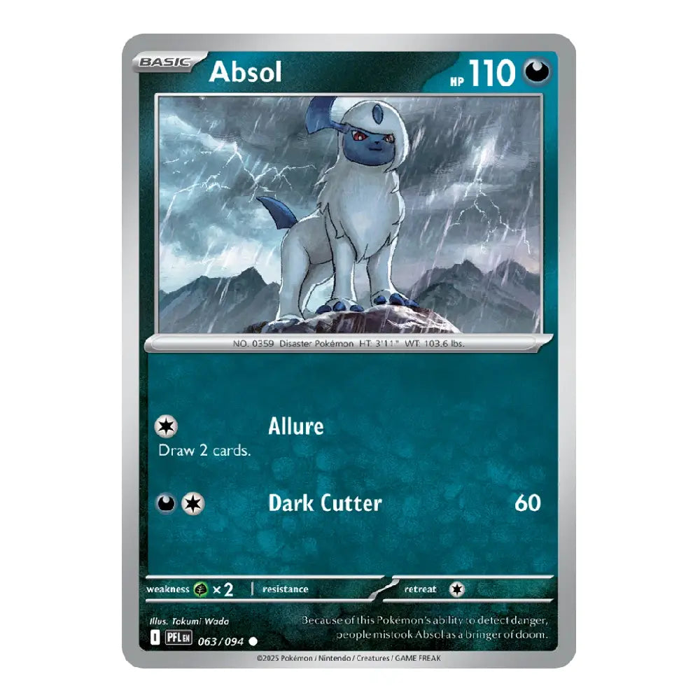 Absol Common 063/094 Phantasmal Flames English Pokémon Card