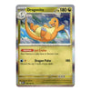 A holographic Pokémon trading card of Dragonite, featuring the orange dragon illustration on a gold and yellow card face with text details and a silver holographic border.