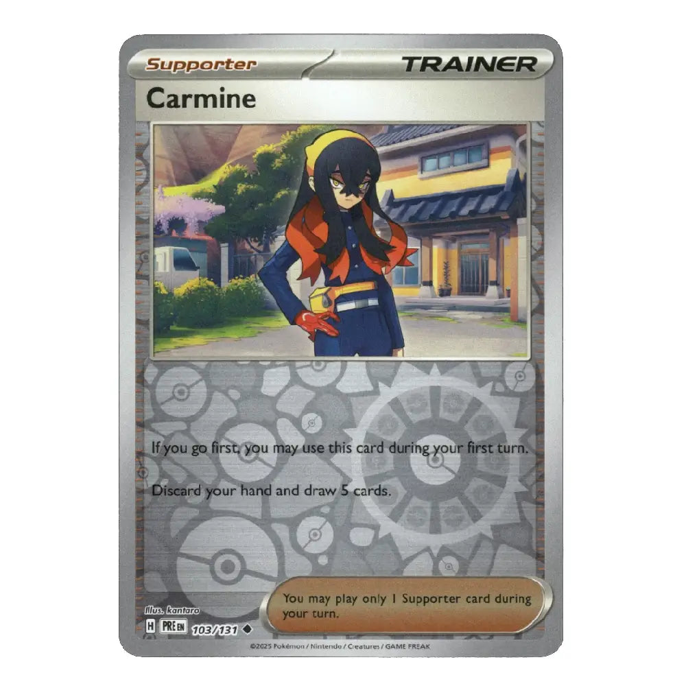 Carmine Reverse Holo Uncommon 103/131 Prismatic Evolutions English Pokémon Trainer Card
