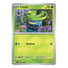 A single Pokémon trading card featuring the character Lotad from the Platinum TCG, with a bright green and yellow-green design and artwork of Lotad under a large green leaf in a pond.