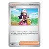 A Pokémon trading card titled "Dawn" shown against a plain white background. The card has a silver border, a colorful illustration of a girl in a pink outfit holding a yellow basket, and game text printed below the artwork.