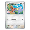 A single Pokémon trading card featuring Buneary, from the Basic set. The card has a silver border, black text, and a colorful illustration of the character Buneary in a green, mountainous outdoor setting.