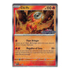 A single Pokémon trading card for Chi-Yu from the Basic set, shown upright against a plain white background. The card features fiery artwork, orange text boxes, and a dark gray border.