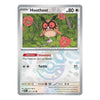 A single Pokémon trading card for Hoothoot from the Basic set, shown flat against a plain white background. The card features artwork of a brown owl with large red eyes among green leaves and pink flowers, with game text and stats printed below.