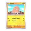 A Diglett trading card from the Pokémon TCG, featuring the character Diglett in its basic grass type. The card has a yellow and orange design with a silver border, and is shown against a plain white background.