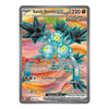 A single Pokémon trading card for Sandy Shocks EX, featuring a teal and black exoskeleton creature on an orange and yellow background, with card stats and Pokémon branding visible.