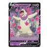 A single Pokémon trading card featuring Hisuian Typhlosion V, a Fire-type character card from the Evolving Skies expansion. The card has a black border, a purple and pink background with the creature depicted in the center, and text showing its name, HP of 210, and the 'V' evolution symbol.
