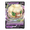 Pokémon Whimsicott V trading card with 190 HP, featuring the Fluff Gets in the Way and Cotton Guard attacks.