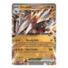 A single Pokémon trading card featuring the Excaladril ex variant, with artwork of the Pokémon in the center, a gold and gray card border, and text showing its HP of 270 and attacks 'Piercing Drill' and 'Rock Tumble'.