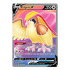 A single Pokémon trading card featuring Pidgeot, with the card border visible against a plain white background. The card art shows Pidgeot in yellow, cream, and pink tones with a black, gray, and red card frame and text including 'BASIC', 'Pidgeot', and HP 210.
