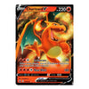 A single Pokémon trading card featuring Charizard V, shown against a plain white background. The card has a black border with orange, red, yellow, and blue artwork of the fire dragon.