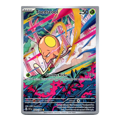 Pokémon TCG Toedscruel 201/198 card featuring the Grass-type Pokémon using Furious Kicks.