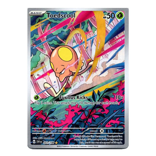 Pokémon TCG Toedscruel 201/198 card featuring the Grass-type Pokémon using Furious Kicks.