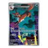 A single Pokémon trading card featuring Thieful, a Stage 1 Fox-type Pokémon, shown against a plain white background. The card has a silver border and displays artwork of Thieful leaping over rooftops at night.