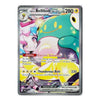 A single Pokémon trading card featuring Iono Bellibolt EX, shown against a plain white background. The card has a silver border and displays colorful artwork with a teal creature, pink character, and yellow lightning effects.