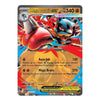 A single Pokémon trading card featuring Mega Lucario EX, with colorful artwork of the Pokémon, stats, and card text on a plain light background.