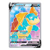 A single Pokémon trading card featuring Drednaw V, shown against a plain white background. The card has a silver border and displays colorful artwork with blue, yellow, orange, and pink tones.