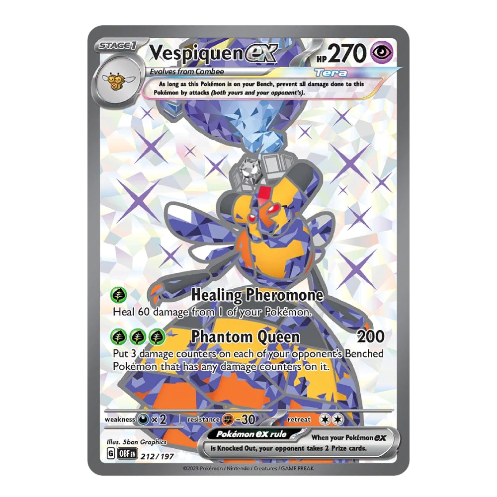 Vespician EX trading card with character design on a white background