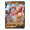 A single Pokémon trading card for Conkeldurr V from the Basic set, shown against a plain white background. The card features artwork of Conkeldurr with pink armor and a large stone, with game text and health points visible.