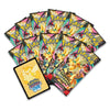 A fan arrangement of Pokémon TCG booster packs and a single card sleeve on a plain white background. The packs feature colorful artwork with Pikachu and the text 'Pokémon TCG Live' and 'Ascension Heroes'.