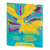 Pokémon MEGA Evolution Ascended Heroes Player's Guide book cover featuring a stylized yellow dragon character on a bright teal background with purple and green graphic accents.