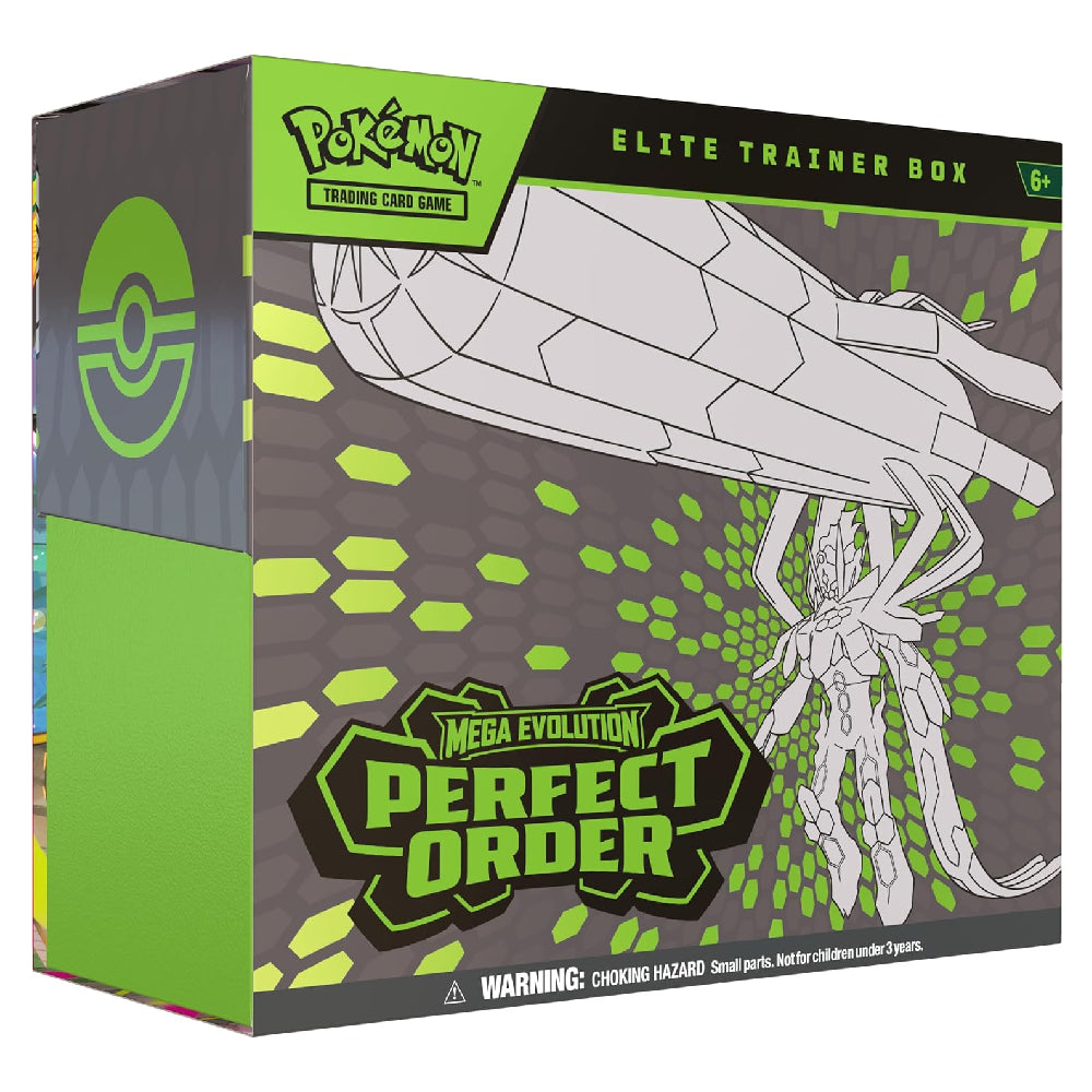 Pokémon trading card game elite trainer box with green and gray design