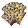A fan arrangement of multiple Pokémon booster packs featuring artwork from The Rise of the Zebra King, set against a plain white background.