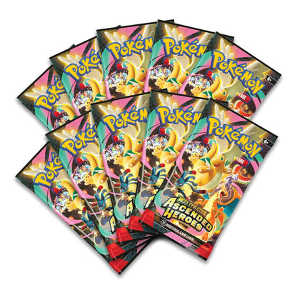 A fan arrangement of multiple Pokémon booster packs featuring artwork from The Rise of the Zebra King, set against a plain white background.
