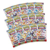 Five Pokémon Trading Card Game Prisma Evolutions booster packs fanned out against a white background.