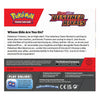 A promotional informational card for Pokémon Trading Card Game expansion 'Scarlet & Violet Destined Rivals,' with team logos, product text, website URL, and a play online banner on a white background.