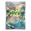 A single Pokémon trading card for Flygon, shown flat against a plain white background. The card features artwork of a green dragon-like creature with red wings, and printed game text including 'Stage 2', 'Flygon', '150', and 'Sandy Flapping'.