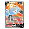 A single Pokémon trading card for Magnezone V, shown flat against a plain white background. The card features a blue and gray Magnezone with orange and yellow electric effects, black and white text boxes, and a silver border.