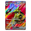 A holographic Pokémon trading card featuring the character Gilgcord EX, with a vibrant red, orange, and yellow iridescent background and Japanese text.