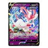 A Pokémon TCG trading card featuring the character Ninfa V, with Japanese text, a purple HP bar, and a colorful holographic rainbow border on a plain white background.