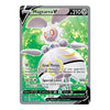 A single Pokémon trading card for Magearna V, shown centered on a plain white background. The card features a green and white illustration of the character, with black, gray, and green card framing and text including HP 210 and attack names Gear Throw and Special Laser.