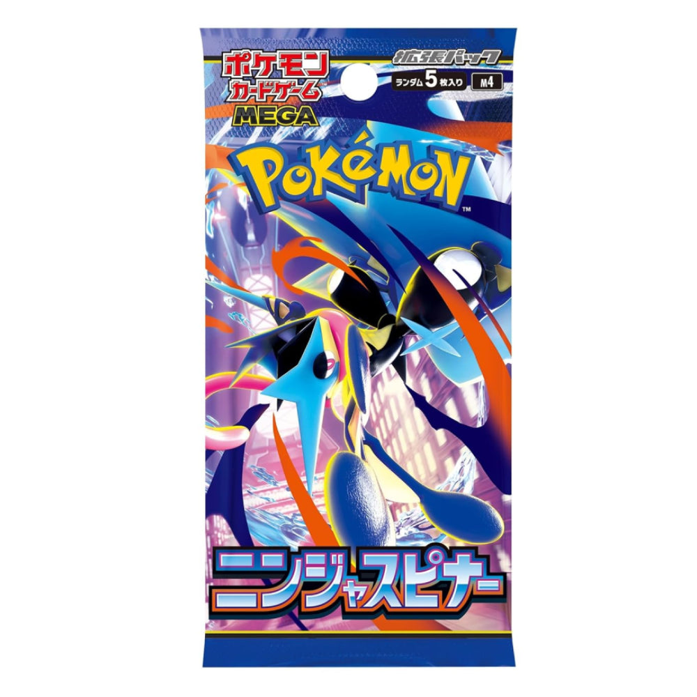 A single Pokémon Mega Card Pack featuring the character NinTjinx on the front, with Japanese text and the Pokémon logo. The pack is photographed upright against a plain white background.