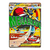 A holographic Pokémon TCG card featuring Megabrayne, with a red reflective foil border and Japanese text and stats printed on the front.