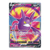 A holographic Pokémon trading card featuring Groudon, with Japanese text and a purple creature illustration on a colorful pink, yellow, and blue background.