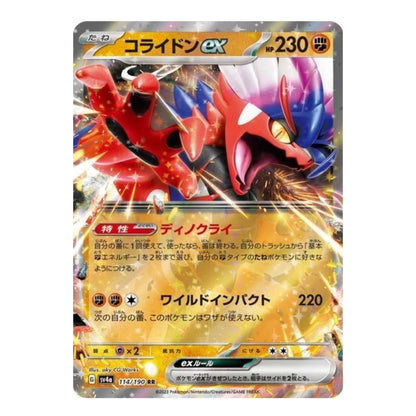 A Pokémon trading card featuring the EX Raiden character, with Japanese text and artwork showing a red and blue dragon-like creature in an electric battle scene.