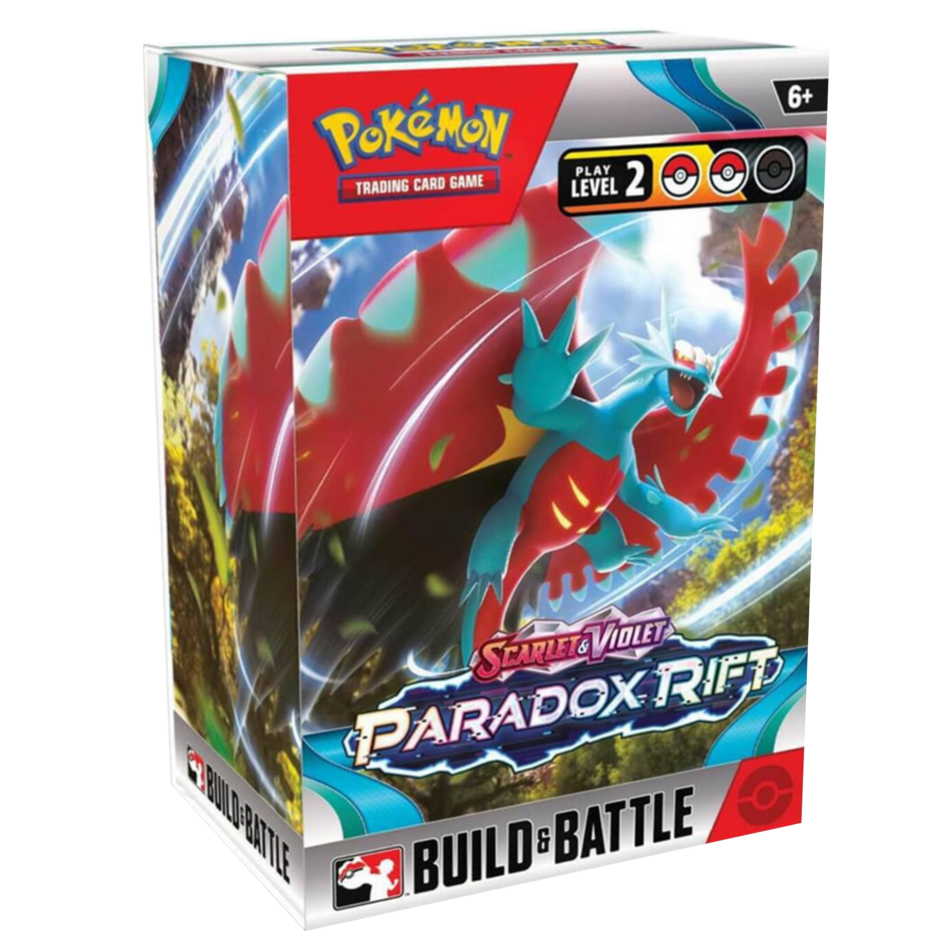 Pokémon trading card game box with artwork of Pokémons on a white background