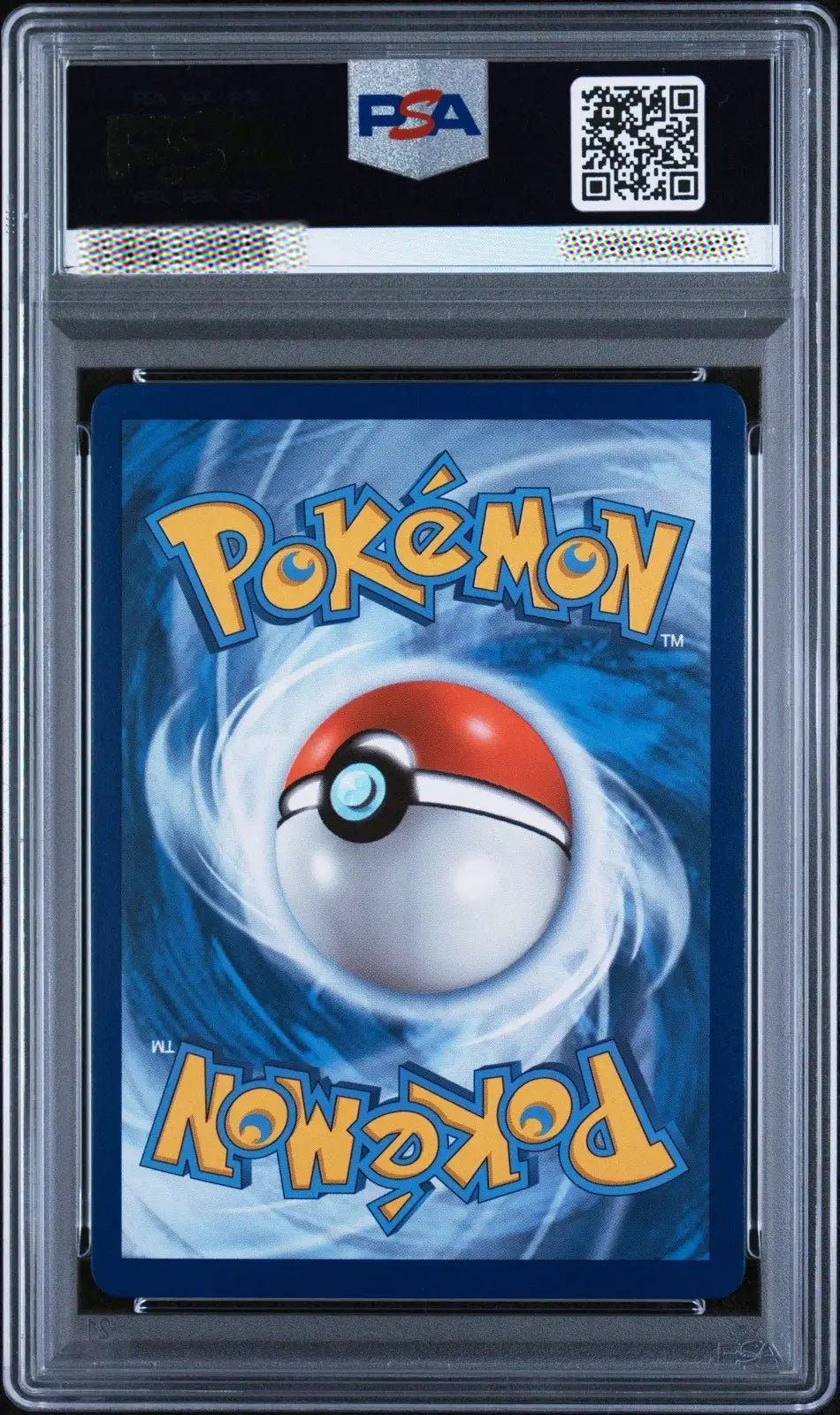 Pokémon trading card in a protective case with FSA certification label