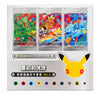 Pokémon trading card flash card sleeve set featuring three clear plastic sleeves at the top displaying colorful cards, with a large yellow Pikachu face graphic and Chinese text on a white background.