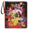 Portfolio case with colorful cartoon characters on a red background