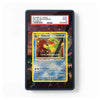 A PSA graded trading card slab showing a Pokémon card, photographed against a plain white background. The slab has a dark blue border and a red PSA grading label at the top.