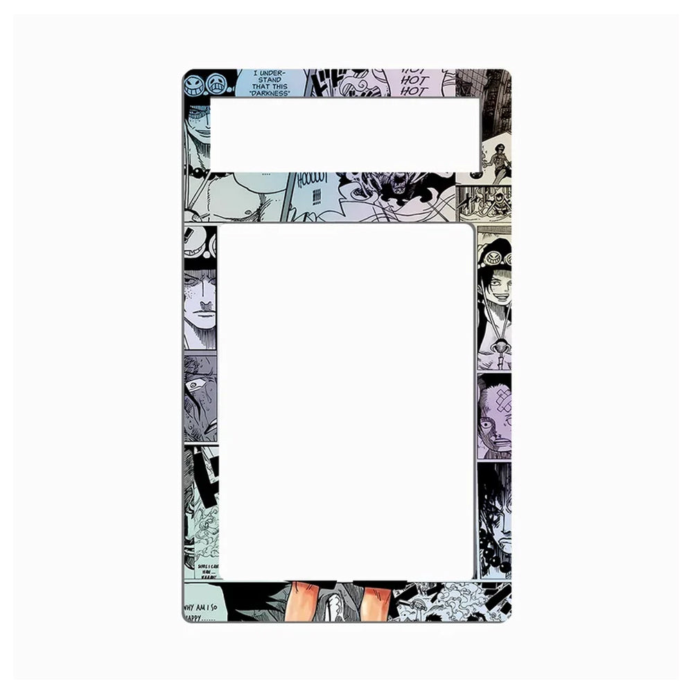 A rectangular phone case with a black border featuring a comic book panel collage print, shown on a solid white background.