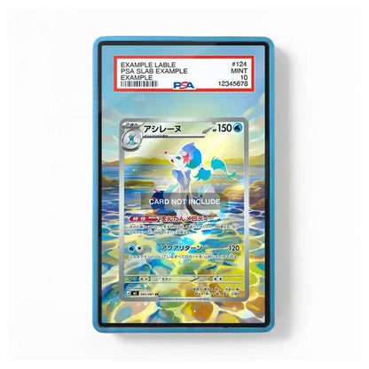 A PSA graded protective card slab containing a Pokémon card, shown against a plain white background. The slab has a blue border and a PSA label at the top.