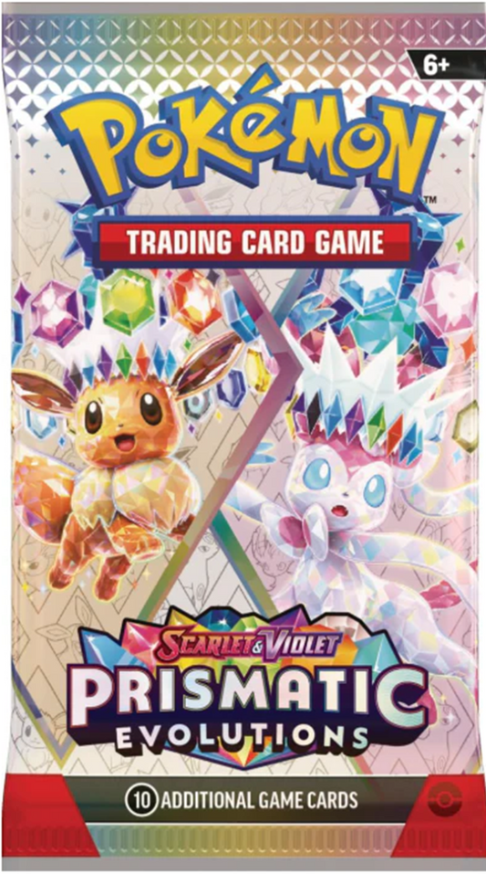 Pokémon trading card game pack with Prismatic Evolutions theme