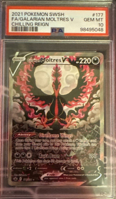 Galarian Moltres V (Alternate Full Art) 177/198 PSA 10 Gem Mint  (English Version)