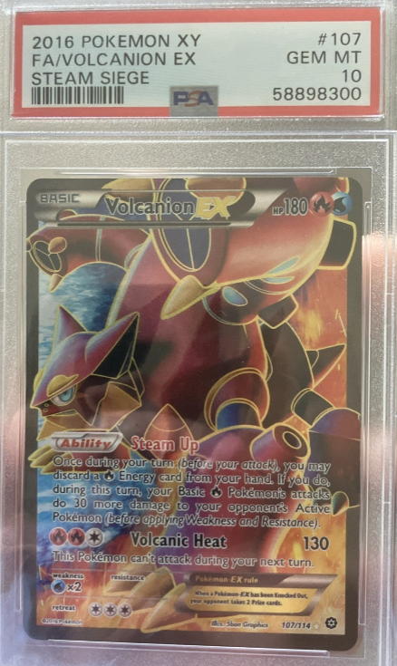 2016 Pokemon XY Steam Siege Volcanion EX #107/114 PSA 10  (English Version)
